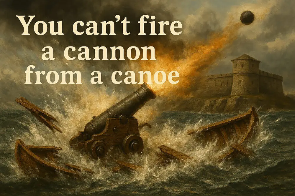 cannon fired from a canoe