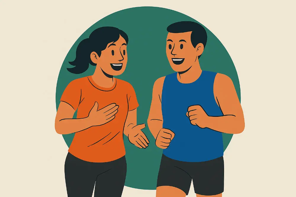 Runners chatting