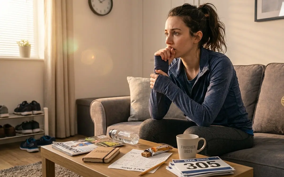 Resting runner looking anxious